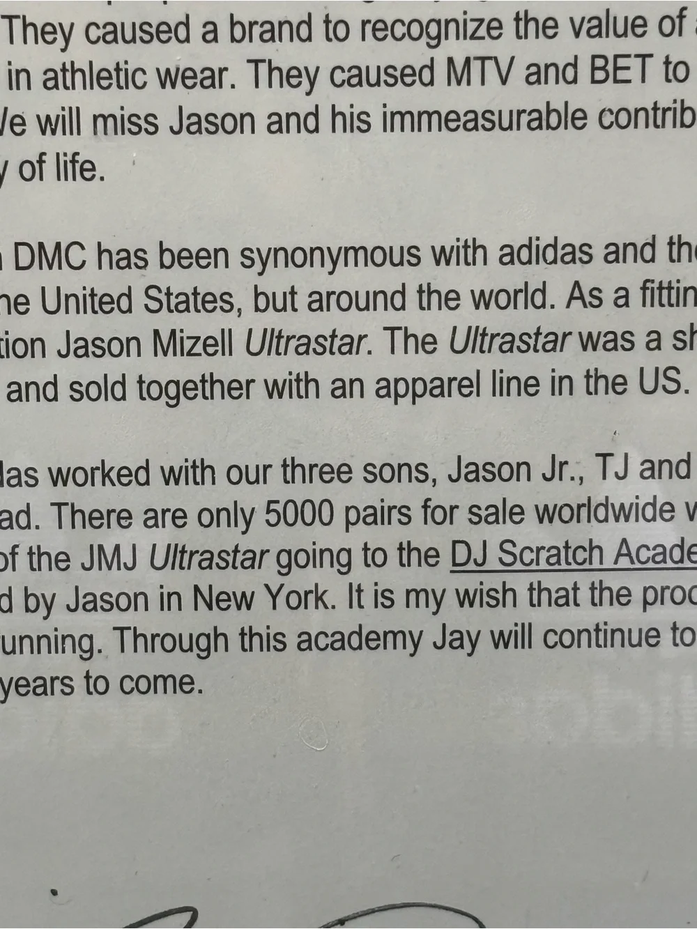 ADIDAS JMJ ULTRASTAR TRIBUTE SNEAKERS WITH PAPER WORK IN THE FRAME TO MATCH MENS